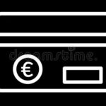 icono de línea tarjeta crédito en fondo negro ilustración vectores estilo plano 168421050